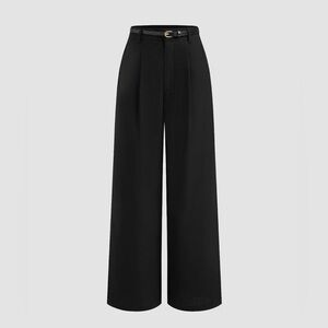 Cider Classic Black Wide-Leg Pants